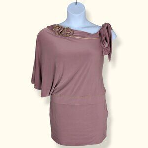Serge Pink One-Shoulder Stretch Top / Mini Dress